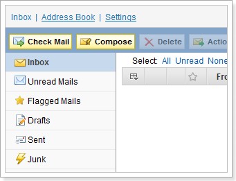 Email Setting menu