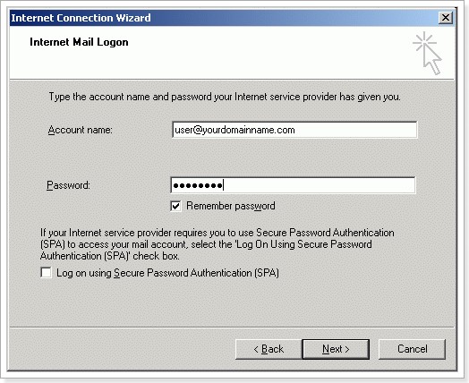 Internet Mail Logon