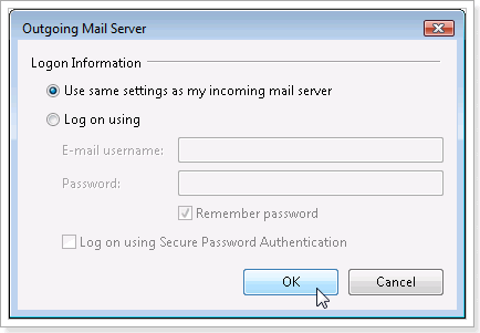Outgoin Mail Server